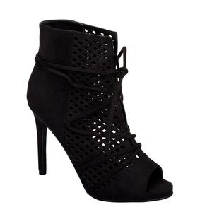 Breckelles Peep Toe Black Ankle Boots Size 5.5 USA LAST ONE!!